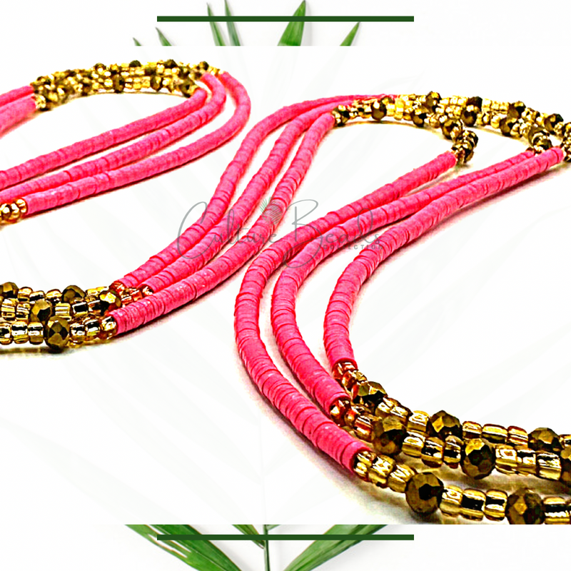Pink Traditional Tie on Waist Beads