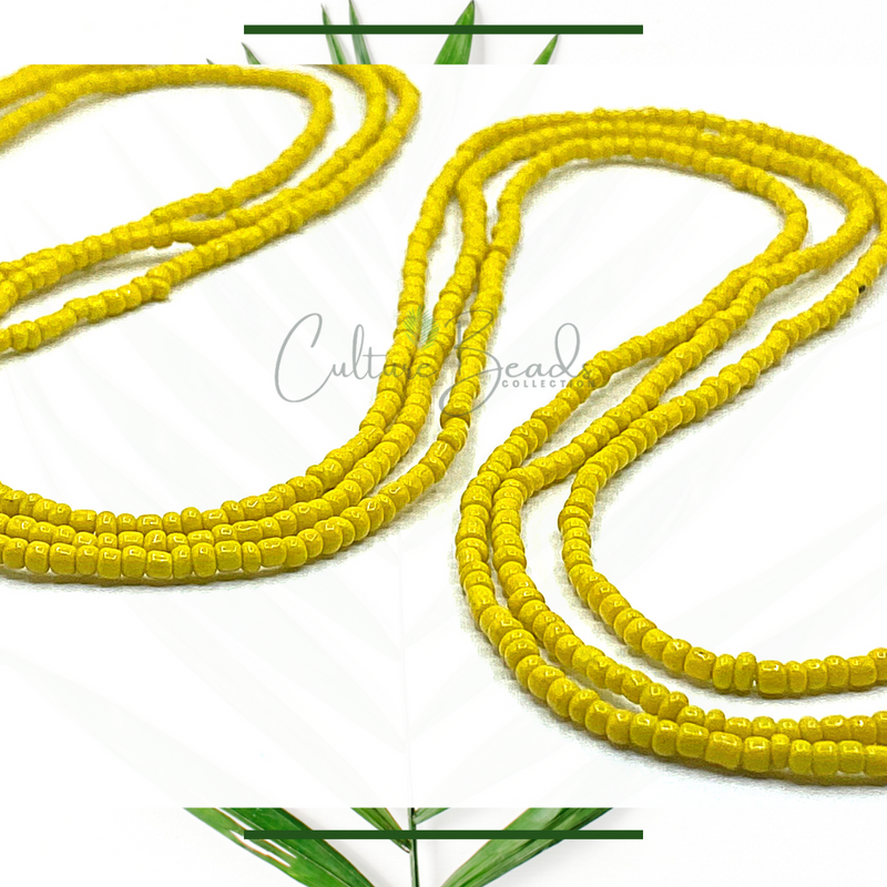 Yellow Tradition Tie on Waist Beads