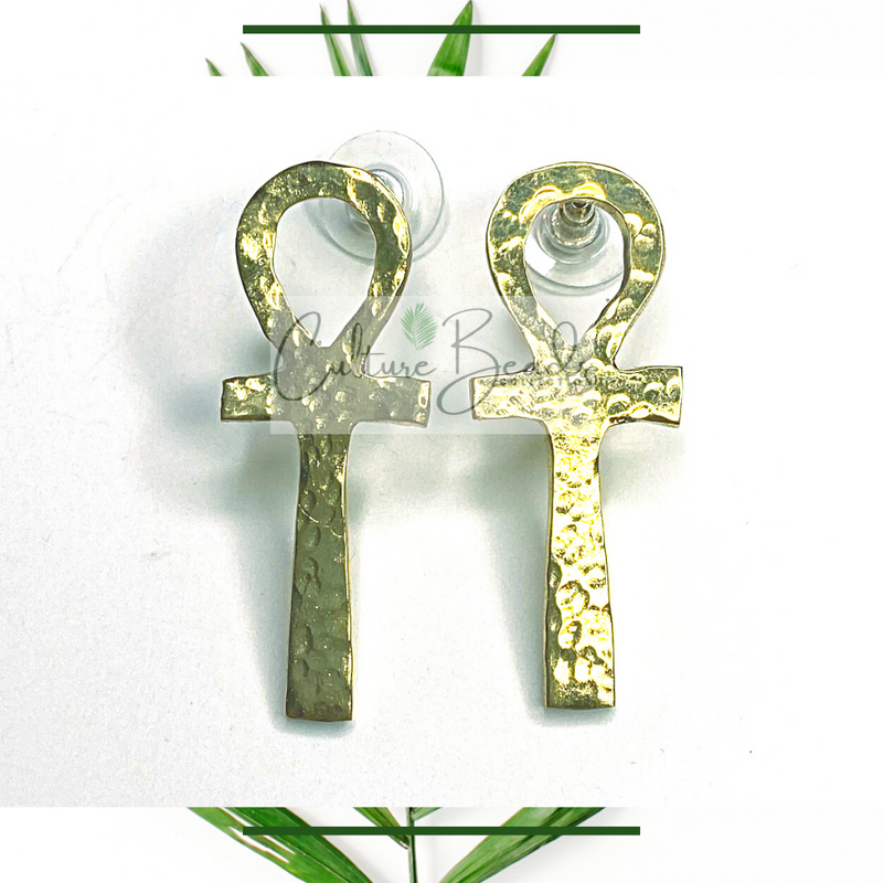 Ankh Symbol of life Brass Earrings